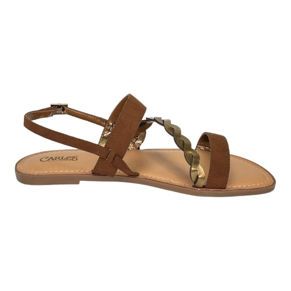 Carlos Santana Radley Brown Faux Leather Slingback Womens Sandals Size 9M - Picture 4 of 9